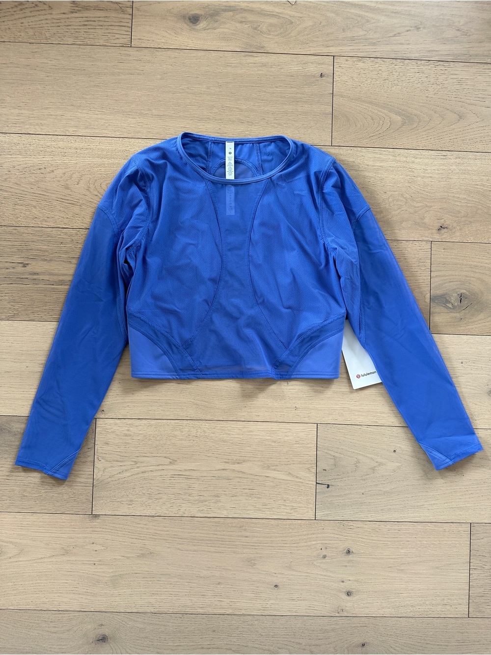 lululemon athletica Wild Indigo Mesh Paneled Training Long Sleeve Crop Top